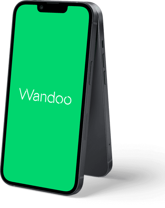 A phone with Wandoo logo